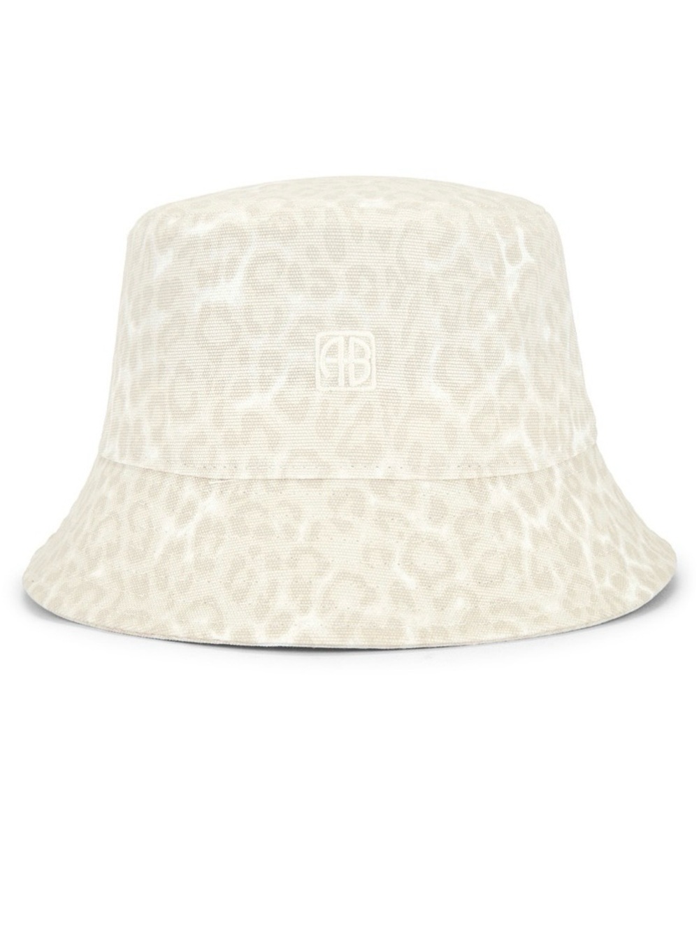 Anine Bing Nicks Bucket Hat Washed White Leopard NWT